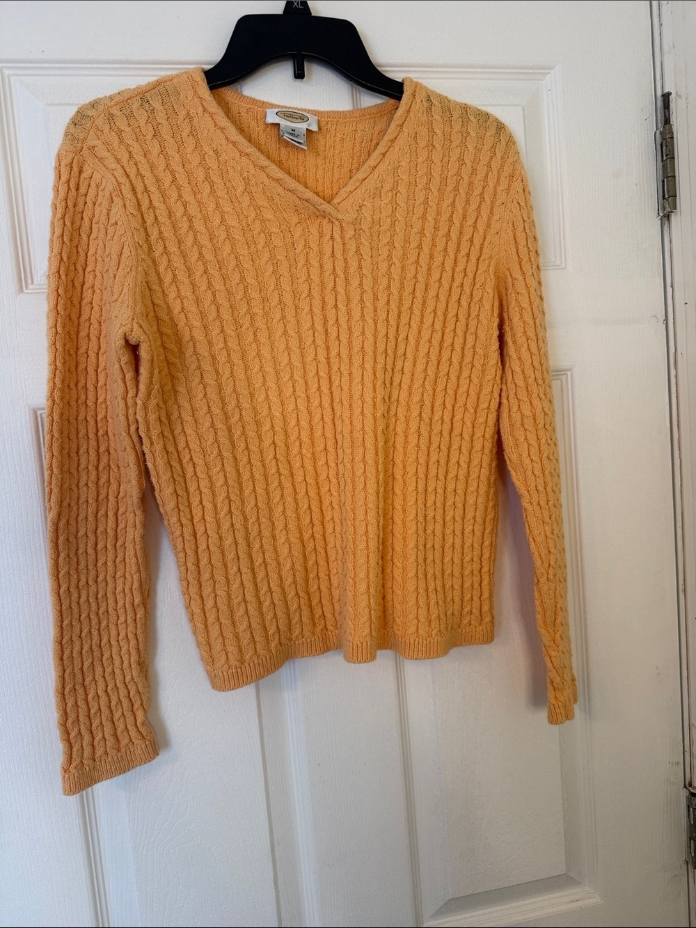 Talbots Sunflower yellow Cable-Knit V-Neck Sweater